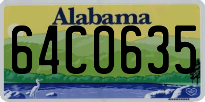 AL license plate 64CO635