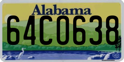 AL license plate 64CO638
