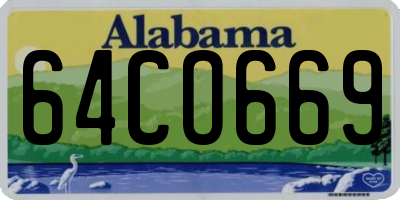 AL license plate 64CO669