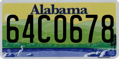 AL license plate 64CO678
