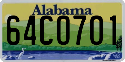 AL license plate 64CO701