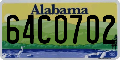 AL license plate 64CO702
