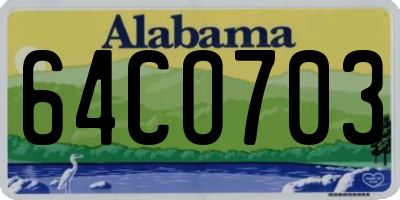 AL license plate 64CO703