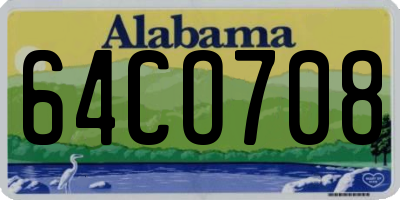AL license plate 64CO708