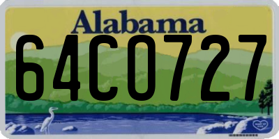 AL license plate 64CO727