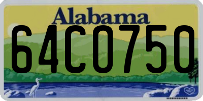 AL license plate 64CO750