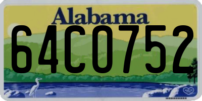 AL license plate 64CO752