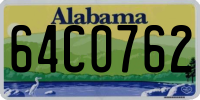 AL license plate 64CO762