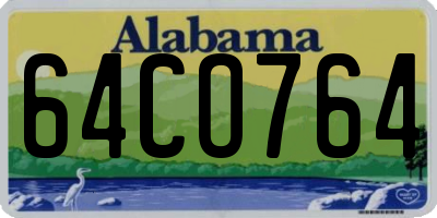 AL license plate 64CO764