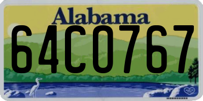AL license plate 64CO767