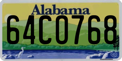 AL license plate 64CO768