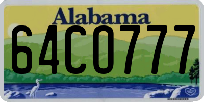 AL license plate 64CO777