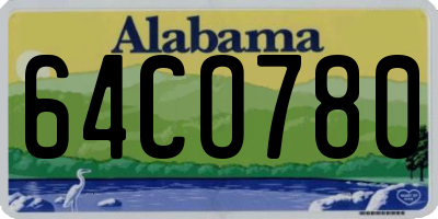 AL license plate 64CO780