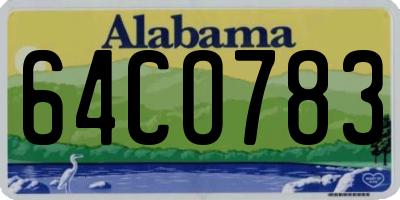 AL license plate 64CO783