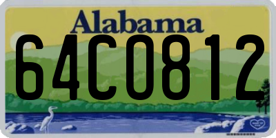 AL license plate 64CO812