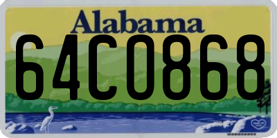 AL license plate 64CO868