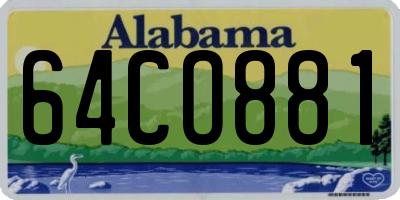 AL license plate 64CO881