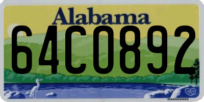 AL license plate 64CO892