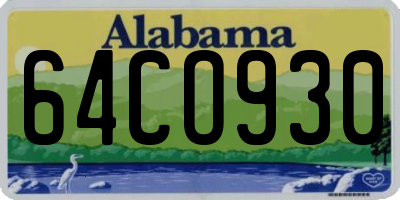 AL license plate 64CO930