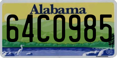 AL license plate 64CO985