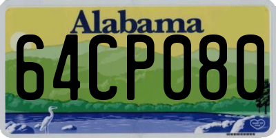 AL license plate 64CP080