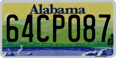 AL license plate 64CP087