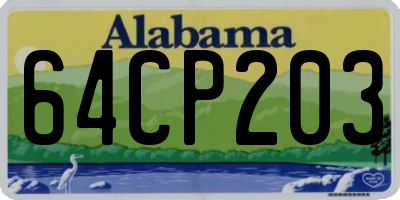 AL license plate 64CP203