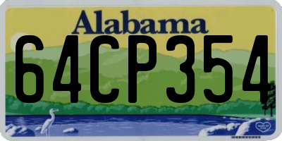 AL license plate 64CP354