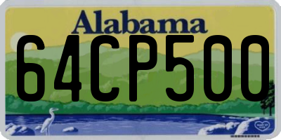 AL license plate 64CP500