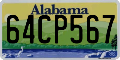 AL license plate 64CP567