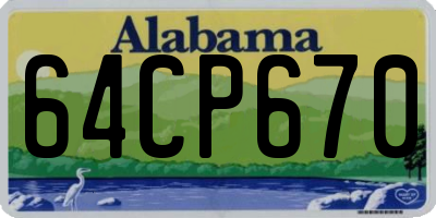 AL license plate 64CP670