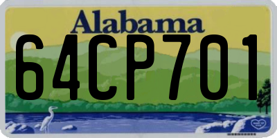 AL license plate 64CP701