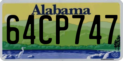 AL license plate 64CP747