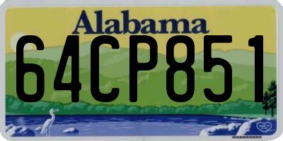 AL license plate 64CP851