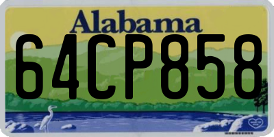 AL license plate 64CP858