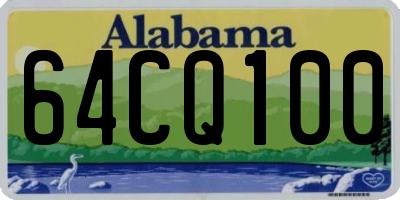 AL license plate 64CQ100