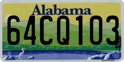 AL license plate 64CQ103
