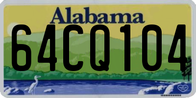 AL license plate 64CQ104