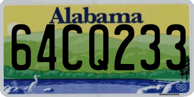 AL license plate 64CQ233
