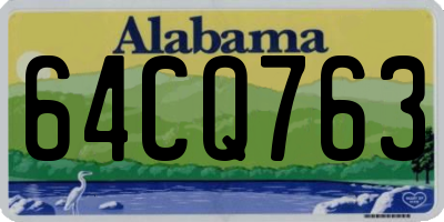 AL license plate 64CQ763