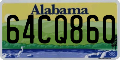 AL license plate 64CQ860
