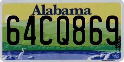 AL license plate 64CQ869