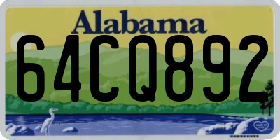 AL license plate 64CQ892