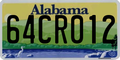 AL license plate 64CR012