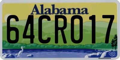 AL license plate 64CR017