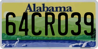 AL license plate 64CR039