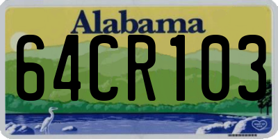 AL license plate 64CR103