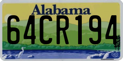 AL license plate 64CR194