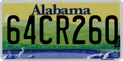 AL license plate 64CR260