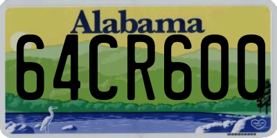 AL license plate 64CR600